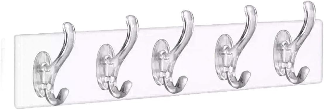 DAVET Şeffaf Duvar Askısı 5'li Iz Bırakmayan Güçlü Yapışkanlı Banyo Mutfak Düzenleyici Kanca Askılık
