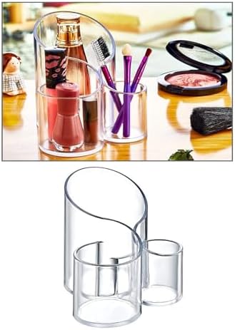 Porselen Diyarı 3 Bölmeli Çok Amaçlı Şeffaf Makyaj Organizeri - Kozmetik Ürün Düzenleyici - Kalem Makyaj Organizer ŞEFFAF