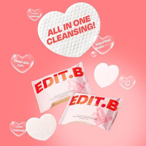 Ağır Makyajı Bile Tek Seferde Çıkaran Yüz ve Makyaj Temizleme Pedi EDIT.B Joyfull Heart Pad 30'lu