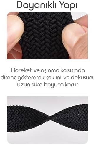 Örgü Loop 18mm Kumaş Kordon ile Uyumlu GT5 41mm/GT5 Pro 42mm/GT4 41mm için Manyetik Tokalı Terlemeye Karşı Nefes Alabilen Bileğe Göre Ayarlanabilen Elastik Kayış