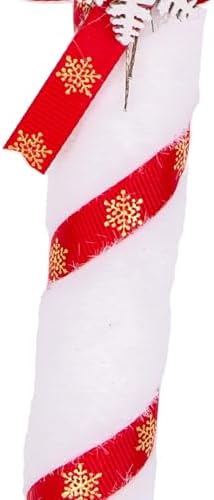 Yılbaşı Süsü Yılbaşı Dekorlu Baston Kırmızı-Beyaz 9x21 Cm.