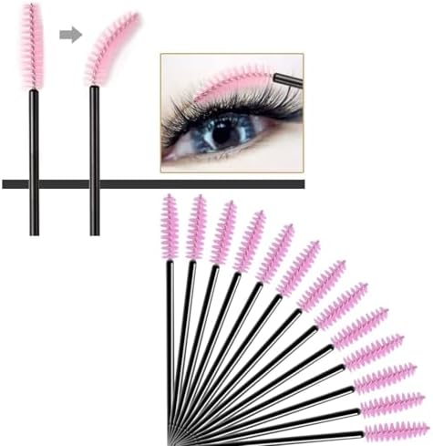 Hannah Kaş/Kirpik Lifting Kalıcı Makyaj Uygulama Fırçaları Pembe/Siyah Renklerde 100 Adet
