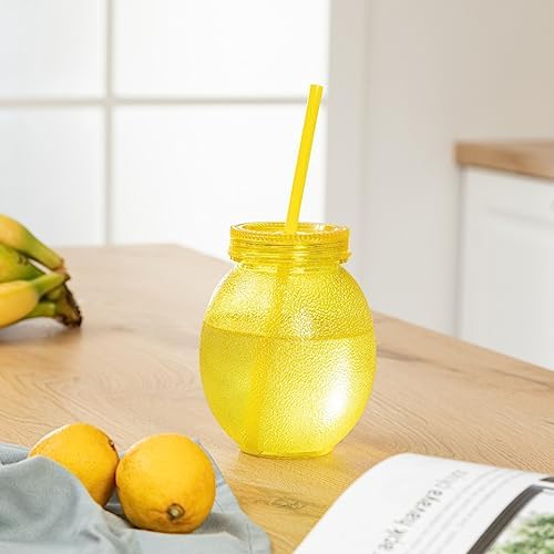 Akrilik Limon Pipetli Bardak 650ml | Ferahlatıcı ve Renkli 650ml Akrilik Limon Pipetli Bardak - Yazın Serinletici Lezzetleri Deneyimleyin!
