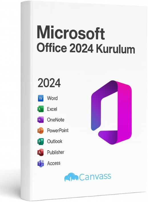 Canvass 2024 Kurulum ve Etkinleştirme Lisansı Hediyeli, Microsoft 2024 Professional Plus İçin