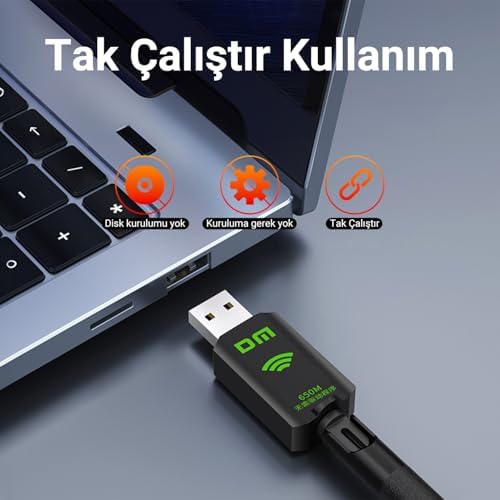DM AD083 650 Mbps USB Adaptör Wifi Alıcı Verici Access Point