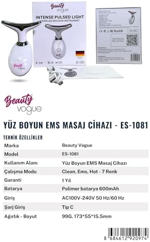 Boyun Yüz Sıkılaştırıcı Kırışıklık Giderme Aleti, Çift Çene Azaltıcı Titreşim Masajı Kırışıklıklar Görünüm Giderme ve Yüz için Cilt Sıkılaştırma, Boyun