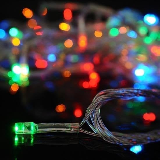 10 Metre 100 Ledli 8 Fonksiyonlu Karışık Renkli RGB Led Lamba, Yeni Yıl Süsü, Yılbaşı Ağaç Süsü