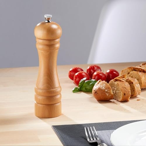 Ahşap Karabiber Değirmeni: Manuel Tuz Öğütücü, Doldurulabilir Çalkalayıcı, Baharat Pişirme ve Servis İçin Ideal (14 Cm)