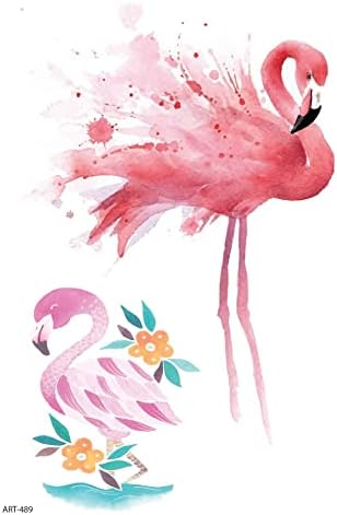 ARTİKEL Flamingo -3 Geçici Dövme,Geçici Tattoo,Vücut Dövme,Kol Bilek Dövme,Boyun Dövme,Sırt Dövme