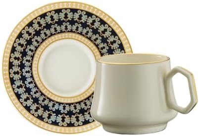 Sandro Moreno 1453 Şangay Gemoetrik 12 Parça 6 Kişilik Kahve Fincan Takımı 90 ml