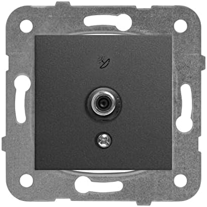 / Siyah Uydu Prizi F Kon 10 Db Mekanizma+Düğme Kapak