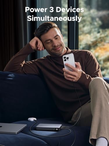 100W Güç Bankası 145W Maks 25000mAh Harici Pil, 3 Bağlantı Noktalı USB C Güç Bankası, MacBook Pro/Air, 14 Pro, Galaxy S23 Ultra, ile Uyumlu Dijital Ekranlı