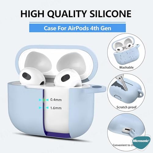 AirPods 4 Kılıf Askılı Mat Silikon Lila [AirPods 4 ile Uyumlu Kılıf - Lila]