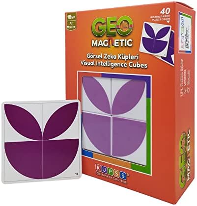 GEO Jr. Manyetik Görsel Zeka Küpleri (40 Geometrik Şekil Kartı - Mıknatıslı Küpler)