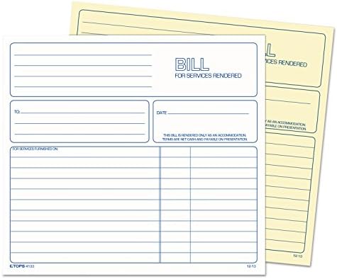 TOPS İkili Kopya Hizmet Faturası Defteri, 50 Sayfa