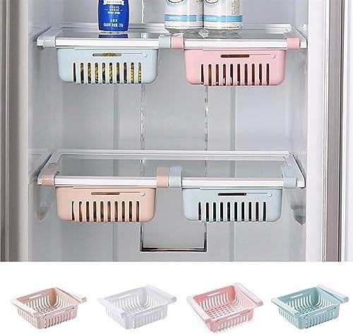 -Çok Amaçlı Uzayıp Kısalabilir Buzdolabı Düzenleyici Sepeti Rafı