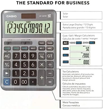 JF-120FM-PK Pembe 12 Hane Masa Üstü Hesap Makinesi