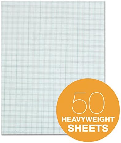 TOPS Kesit Pedleri, 8-1/2 "x 11", Tutkal Üstü, Grafik Kuralı (10 x 10), 50 Yaprak (35101)