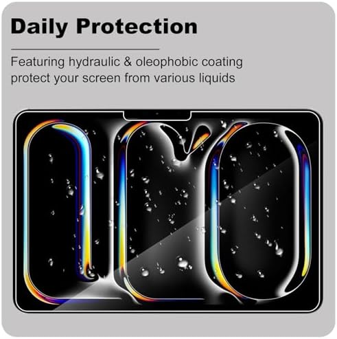 Ekran koruyucu iPad Pro 13 inç M4 (2024), 2 paket HD şeffaf çizilmeye dayanıklı temperli cam dokunmaya duyarlı anti-parmak izi anti-yağ koruyucu ekran koruyucu film