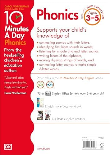 10 Minutes A Day Phonics, Ages 3-5 (Preschool): Supports the National Curriculum, Helps Develop Strong English Skills