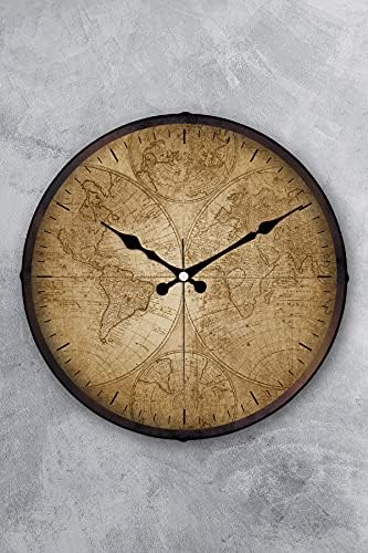 36 Cm Gerçek Cam Akar Saniye Sessiz Mekanizma Dekoratif Duvar Saati