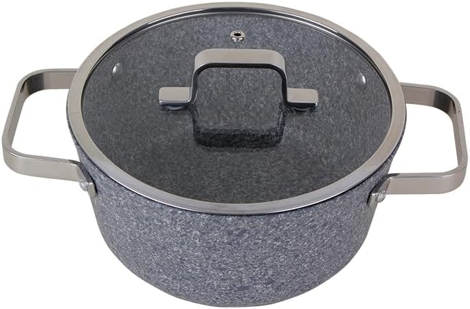 Bianco Gri Kapaklı Derin Tencere 20 cm