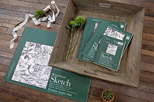 400 Serisi Eskiz Defteri, Geri Dönüştürülmüş Kağıt, 11x14 inç, 100 Yaprak - Çizim, İllüstrasyon, Sanat Sınıfı Öğrencileri için Sanatçı Eskiz Defteri