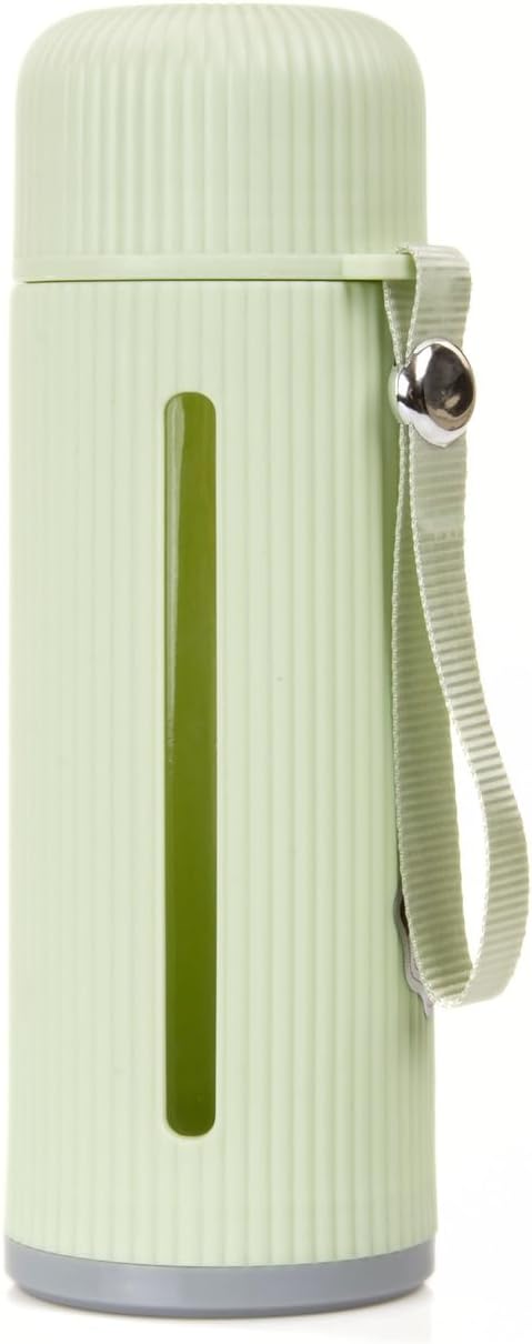 500 Ml Şeffaf Pencereli Cam Suluk | Soft Renkli, Bpa Içermez,Yeşil