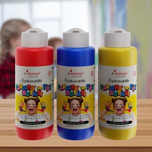 Kırmızı-Mavi-Sarı Parmak Boyası 3'lü Set 3x120ml