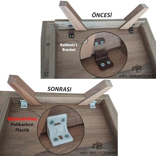 15 ad. Siyah Plastik L Gönye Köşebent 25x25x30mm - Mobilya Dolap Raf Çekmece Sehpa Birleştirme Sabitleme Montaj Bağlantı Aparatı