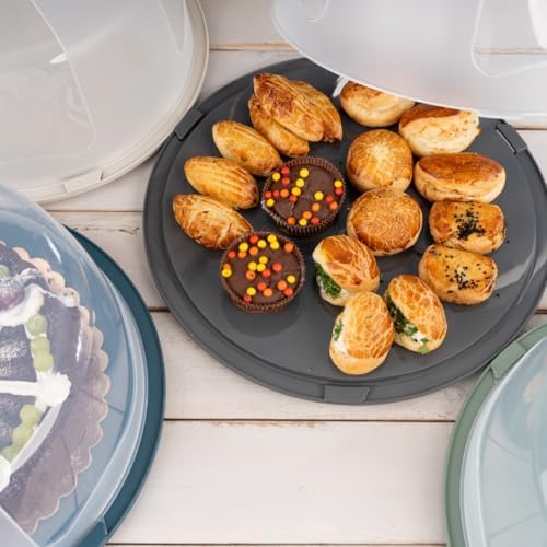 Geçmeli Kilitli, Kapaklı ve Kulplu Yaş Pasta, Kek Taşıyıcı, Mutfak Saklama İçin Yuvarlak, BPA İçermeyen Kek Fanusu, Börek, Çörek Saklama Kabı,, Turta Taşıma Kutusu (1, Krem, 12×28)