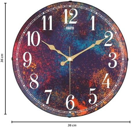 36 Cm Dekoratif Gerçek Cam Sessiz Mekanizma Duvar Saati