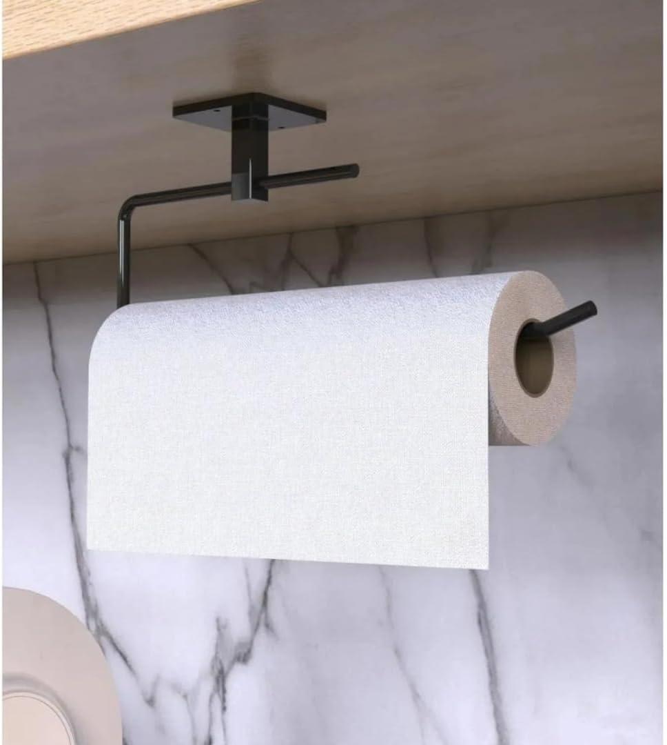 Havlu Askısı Siyah Yapışkanlı Lüks Tasarım Solo Peçetelik Havluluk, Solo Peçetelik Havlu Kağıdı Askısı(KALİTELİ VE YAPIŞKANLI)