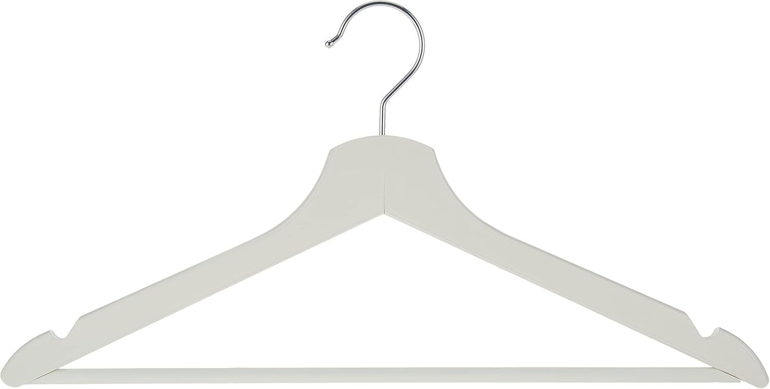 "Bumerang" ahşap elbise askısı, 8’li paket, masif ahşap, beyaz