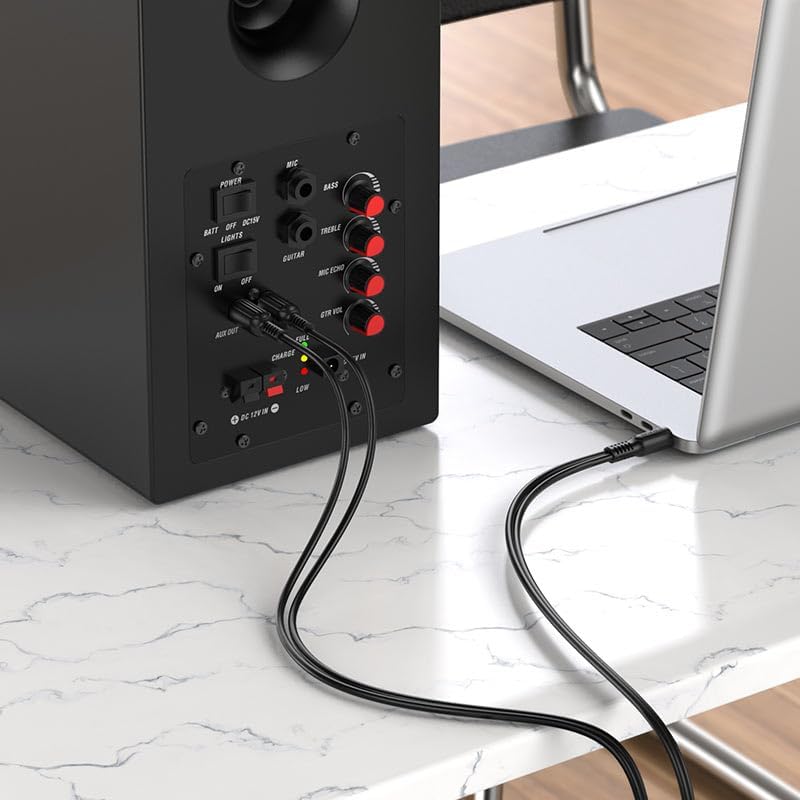 Kablo AUX Audio 3.5mm to Çift RCA Aux Standart Ses Kablosu 3.5mm Kulakık Çıkışlı Tablet Bilgisayar Telefon ve Mp3 Çalar İle Amfi Bağlantı Kablosu 150cm BL11