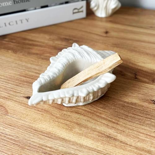 Deniz Kabuğu Palo Santo Seramik Tütsülük | İnci Rengi | Döküm Seramik Tozu | El Boyaması