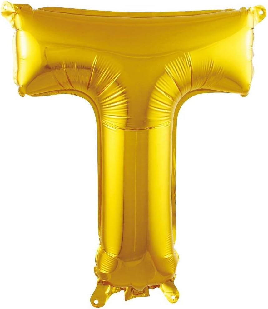 T Harfi 16 İnç Renk Folyo Balon 36 CM (Altın)
