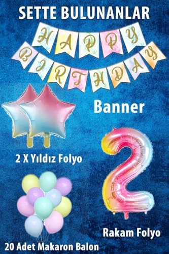 Patladı Gitti Gökkusagi Konsept Dogum Günü Seti (2 Yas)