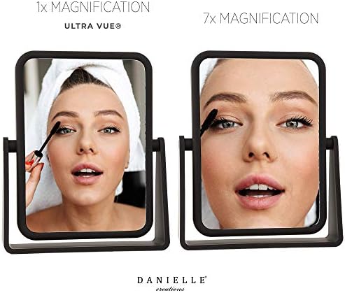 Danielle tarafından 7X Büyütmeli Yumuşak Dokunuşlu Dikdörtgen Ayna - Mat Siyah