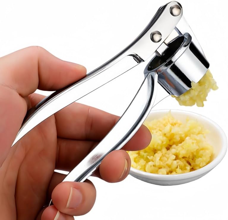 Çelik Sarımsak Ezici Mutfak Sarımsak Presi/Kıyma/Kırıcı İngiltere, Soyucu Sıkacağı Ağır Hizmet Sarımsak Presseri, Kullanıcı Dostu Doğrayıcı, Temizlemesi Kolay ve Dayanıklı