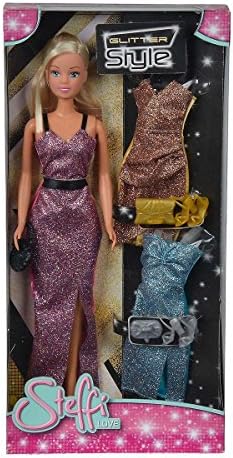 105733207, Steffi Glitter Style Oyuncak Bebek Set, 29 cm, 12 Parça Aksesuar, Parıltılı Elbise, Steffi Simli Tarz
