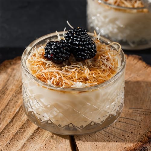 TE-10 Cam Kase Puding Tatlı Ve Dondurma Kasesi 6'lı Kase Seti Dondurma Çerez Kasesi