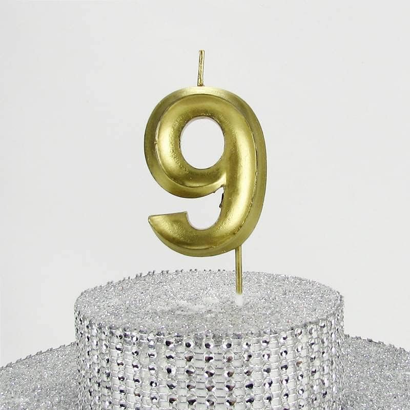 9 Dokuz Rakamlı (Altın) Mum 6.5 Cm