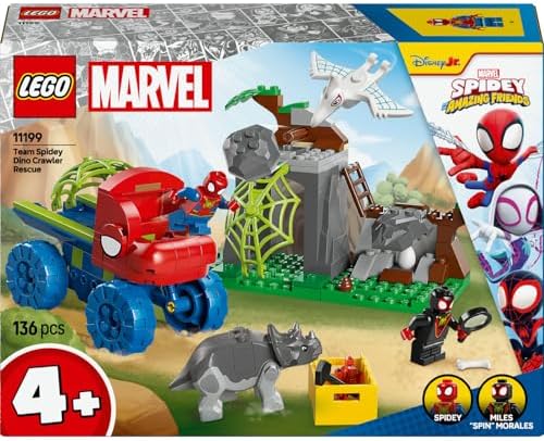 | Spidey ve İnanılmaz Arkadaşları Spidey Ekibi Dinozor Kamyonlu Kurtarma 11199-4 Yaş ve Üzeri Çocuklar için Yaratıcı Oyuncak Yapım Seti (136 Parça)