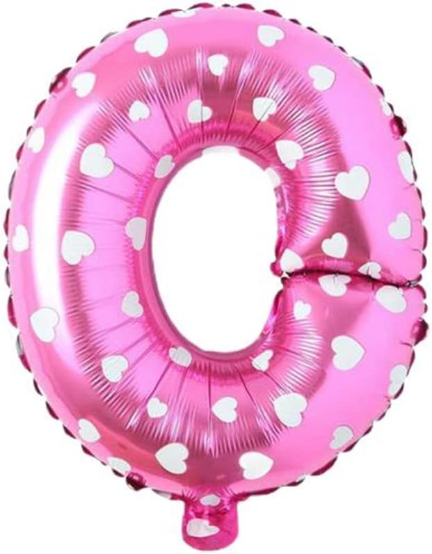 O Harfi 16 İnç Pembe Kalpli Renk Folyo Balon 36 CM (Pembe)