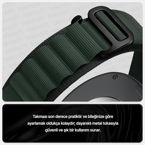 Galaxy 8 (40mm/44mm) ve 8 (46mm) ile Uyumlu Metal Bağlantılı, Hafif ve Yumuşak Kumaş Loop Kordon