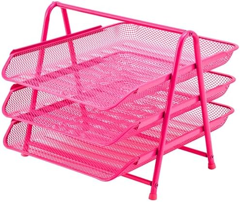 3'lü Evrak Rafı Seti Pembe