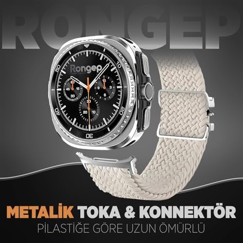 ile Uyumlu Örgü Loop Kordon Galaxy 8 44mm/40mm/ 46mm için Yumuşak ve Konforlu Galaxy 8 Kordon Terletmeyen Elastik Kumaş Kayış