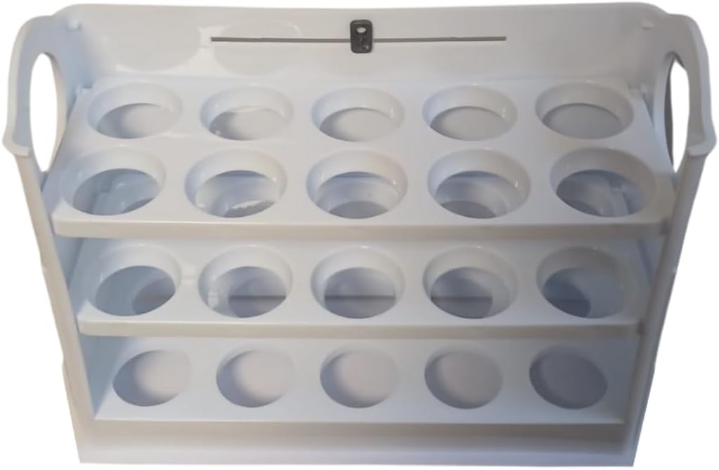 3 Katlı Yumurtalık Buzdolabı Organizeri Saklama Kabı 30 Bölmeli Raflı Yumurta Kutusu Düzenleyici (1, Beyaz)