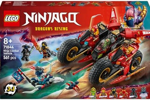 Savaş Aracı 71844-8 Yaş ve Üzeri Çocuklar için 2 Motosikleti, 1 Jet ve 6 Minifigür İçeren 3’ü 1 Arada Oyuncak Yapım Seti, Doğum Günü Hediyesi (561 Parça)